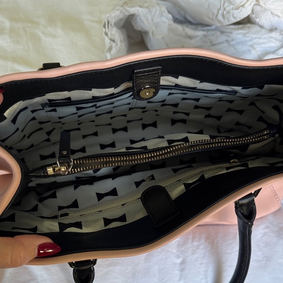 Kate Spade Catherine Street Wensley Blush and Black Satchel Tote handbag - Picture 9 of 15